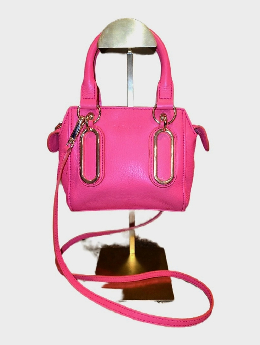 See by Chloe Mini Paige in Fuschia Leather Crossbody Handbag